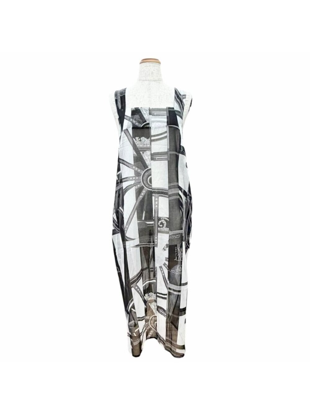 Hermes Berlin Bayadere Beach Dress Back Strap Semi Sheer 34